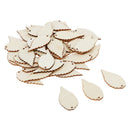 50Pcs Wood Wooden Leaves Cutouts DIY Scrapbooking Cards Making Decorations