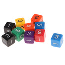 Square Acrylic Dice 6 Sided 6-Die Set for Primary School Student Mathematics,