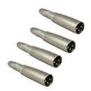 4Pcs 6.35mm 1/4" Female Jack Plug to 3 Pin XLR male Mic Adapter