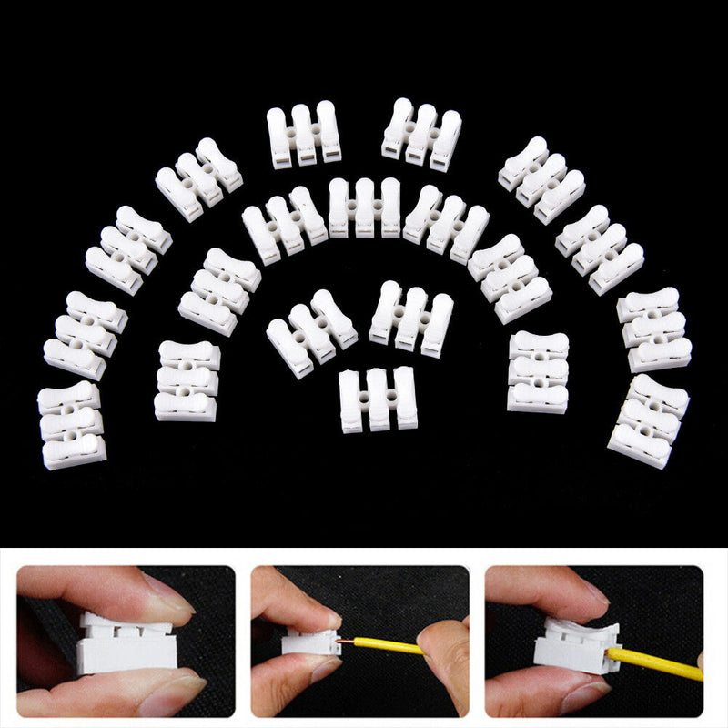 20x Self Locking mini 3Pin Cable Connectors Quick Splice Lock Wire Terminals Cy