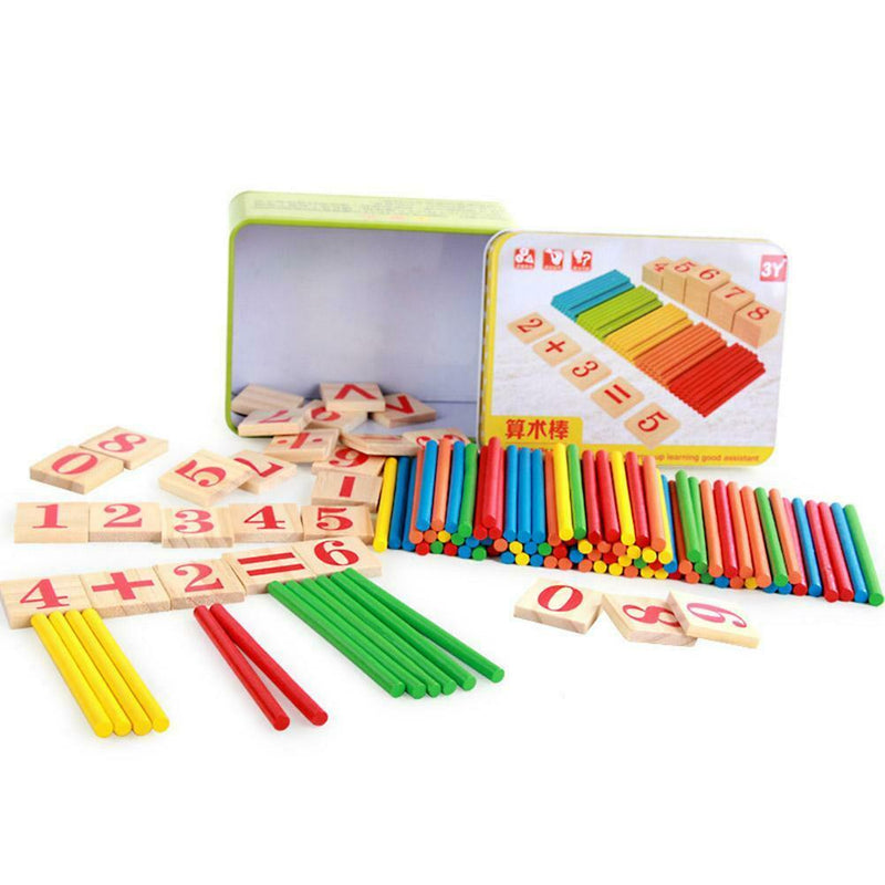 Wooden Toys for Children Mathematics Game Stick Math Numbers Counting Rods