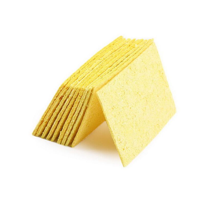 10X Soldering Iron Solder Tip Welding Cleaning Sponge Yellow New SEAU