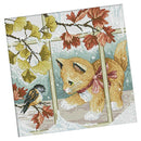 11 Count Stamped Cross Stitch Kits Embroidery Material Package - Kitten Bird