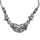 Alloy Halloween Decor Party Wedding Dress Up Skeleton Hand Necklace Earrings Set