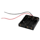 Black 4 x 1.5V AAA Battery Batteries Holder Case w Wire Leads B2W3