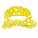 Hairband,Baby Ears Rabbit Polka Dot Elastic Bow Turban Knitted HeadBand (Ye