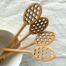 1pc Wood Wooden Heart Honey Dripper Dipper Drizzler S Pot Stir Honney Z8R3 S3A1