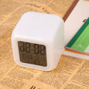 LED 7 Color  Glowing Change Digital Glowing Alarm Thermometer Clock Cube