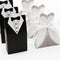 100pcs Bride and Groom Dress Candy Box Tuxedo Ribbon Party Wedding Favors IEM