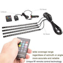 4x 18LED RGB Car Interior Floor Lamp Atmosphere Light Strip Sound Remote Cont!j