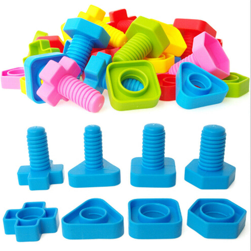 1 set Screw Building Blocks Insert Blocks Nut Shape Kids Educational Gift ToysJR