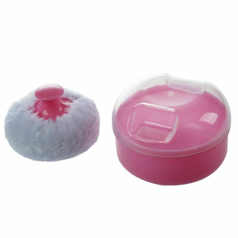 Mini Portable Baby Soft Face Body Cosmetic Powder Puff Sponge Box Case Cont B3S4