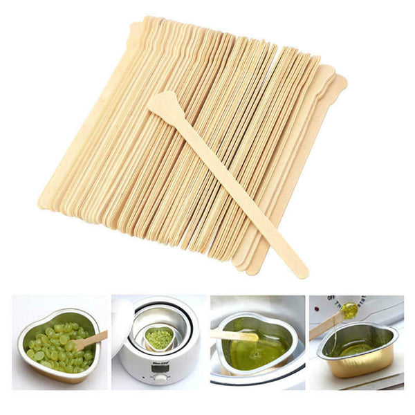 100PCS Disposable Wooden Waxing Spatula Tongue Depressor Tattoo Wax Stick NEW
