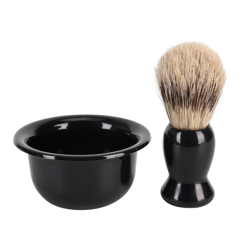 3In1 Shaving Soap Bowl +Shaving Brush+ Shaving Stand Men Beard Cleaning Tool A3C
