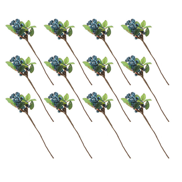 12x Artificial Flower Berries For Wedding Home Party Decor Photo Props Blue