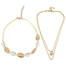 2pcs Boho Necklace Shell Seastar Pendant Choker Women Beach Jewelry Gift