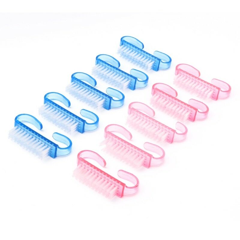 10Pcs Handle Nail Brushes Fingernail Cleaning Manicure Tools Accessories Plastic