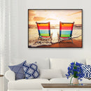 Diamond Painting Seaside Chairs 5D Full Round Rhinestone Picture 40x30cm