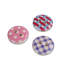 100pcs 15mm Flower Plants Mixed Colors Pattern Round Buttons Wooden Sewing  I5F9