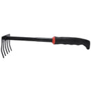 Black Nonslip Handle Metal Head Lawn Garden Rake Hand Tool 12.1" L7B1