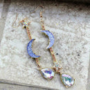 Beautiful Betsey Johnson Fashion Jewelry Blue moon&star earrings jewely X9V4