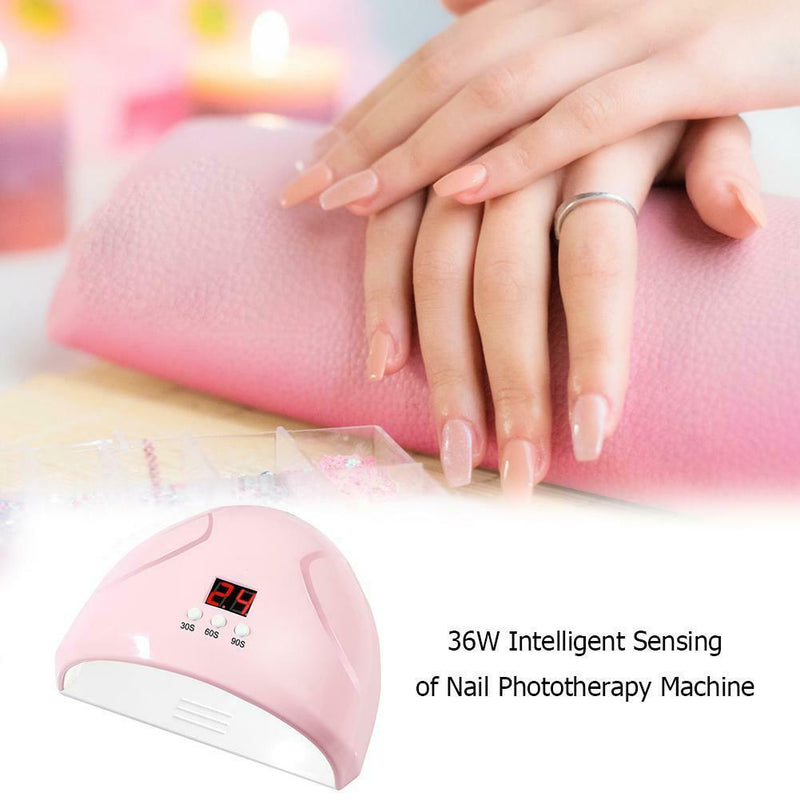 12 LED 36W Nail Art Dryer Light Manicure Drying Gel Polish UV Lamp (Pink) SN9F