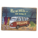 Beer Tin Sign Wall Plate Metal Bar Poster Tavern Decor -WELCOME TO BEACH