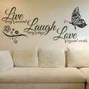 Live Laugh Love Vinyl Butterfly Wall Quote Stickers, Wall Decals, Wall Art 2020