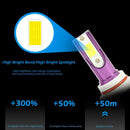 1 Pair COB LED Car Headlight Bulbs 72W Headlamp Fog Light Purple (9006) A