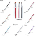 7pcs Salon Nail Brush Set Carving For Acrylic UV Gel Drawing DIY Liner Art Pen