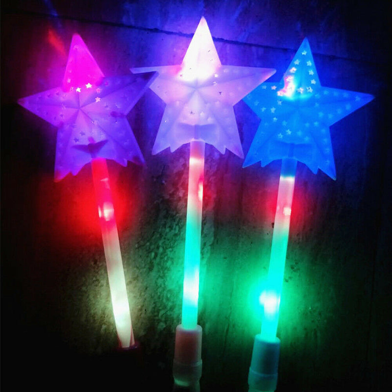 Xmas Star Shape Glow Sticks Bulk Light Up Plastic LED Wand Party Cheer Stick