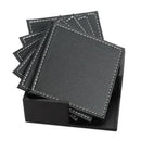 Leather Coasters Set with Holder,Simple Classic Coasters for Drinks, Protec