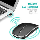 Silent Ergonomic Wireless Mouse + 2.4GHz USB Receiver + Type C Adapter For PC