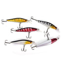 5x/set plastic minnow fishing lures floating rattles bass crankbait 8.5cm/8._3C