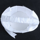 White Satin Beaded Wedding Flower Girl Basket Bowknot Decor