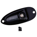 2Pc Black Metal Guitar Output Input Boat Plate Plug w/ Jack Socket for ST SQ