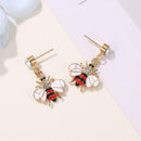 Bee Rhinestone Dangles Earrings Colorful Long Ear Drop Women Jewelry Gift