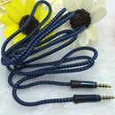 blue 1.5 meter high-grade braided metal audio cable 3.5 mm AUX audio cable