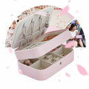 Portable Women Jewelry Box Storage Organizer Girls Travel 2-Layer Rectangle