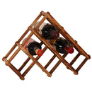 Foldable Charcoal color 6 Grid Wood Wine Holder Fashion Wine Rack Bar/Home/ F2R5