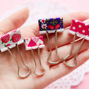 6X  Floral Metal Foldback Binder Clip Stationary Office Ticket PaperReceip JR