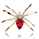 Women Special Spider Pin Brooch Set Zircon(Red) V9R6