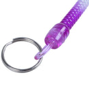 Tri Colors Plastic Spiral Wrapped Lanyard Lobster Clip Key Ring Chain E8G8