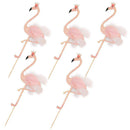 5 Pieces Glitter Tropical Flamingo Cake Toppers Baby Shower Party Decoration