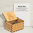 Retro Hand Cranked Wooden Music Box Manual Children Birthday Gift Home Ornament