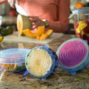 Blue Silicone Stretch Lids Durable & Eco-Friendly Stretch Lids for Fruits &