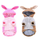 Pet Puppy Dog Comfortable Rabbit Shape Jacket Warm Plush Coat Pink