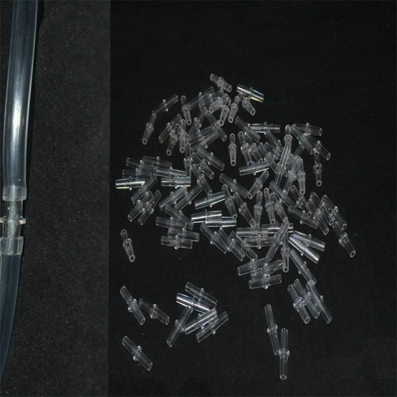 20 Pcs 4mm Dia Straight 2 Way Aquarium Fish Tank Air Line Connector