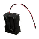 15cm Leads Dual Layers Black Plastic 6 x 1.5V AA Battery Case Holder I5L4