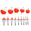 14Pcs Fishing Floats Fishing Accessory with White Red Sticks P3E1